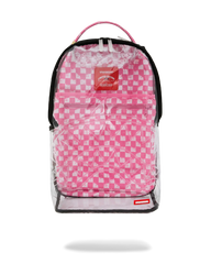CLEAR DLX BACKPACK - CHECKED OUT (PINK DRIP)