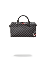 GREY CHECKERED SHARKS IN PARIS MINI DUFFLE