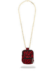 FUR RED LEOPARD BACKPACK CHAIN