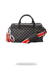 GREY CHECKERED SHARKS IN PARIS MINI DUFFLE