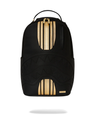 GOLD AND BLACK RACING STRIPES BACKPACK