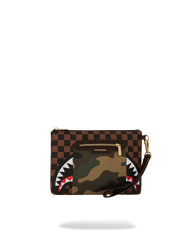 EXTERIOR GOLD ZIP POCKET SHARKS IN PARIS CROSSOVER CLUTCH