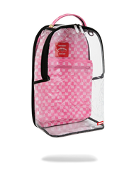 CLEAR DLX BACKPACK - CHECKED OUT (PINK DRIP)