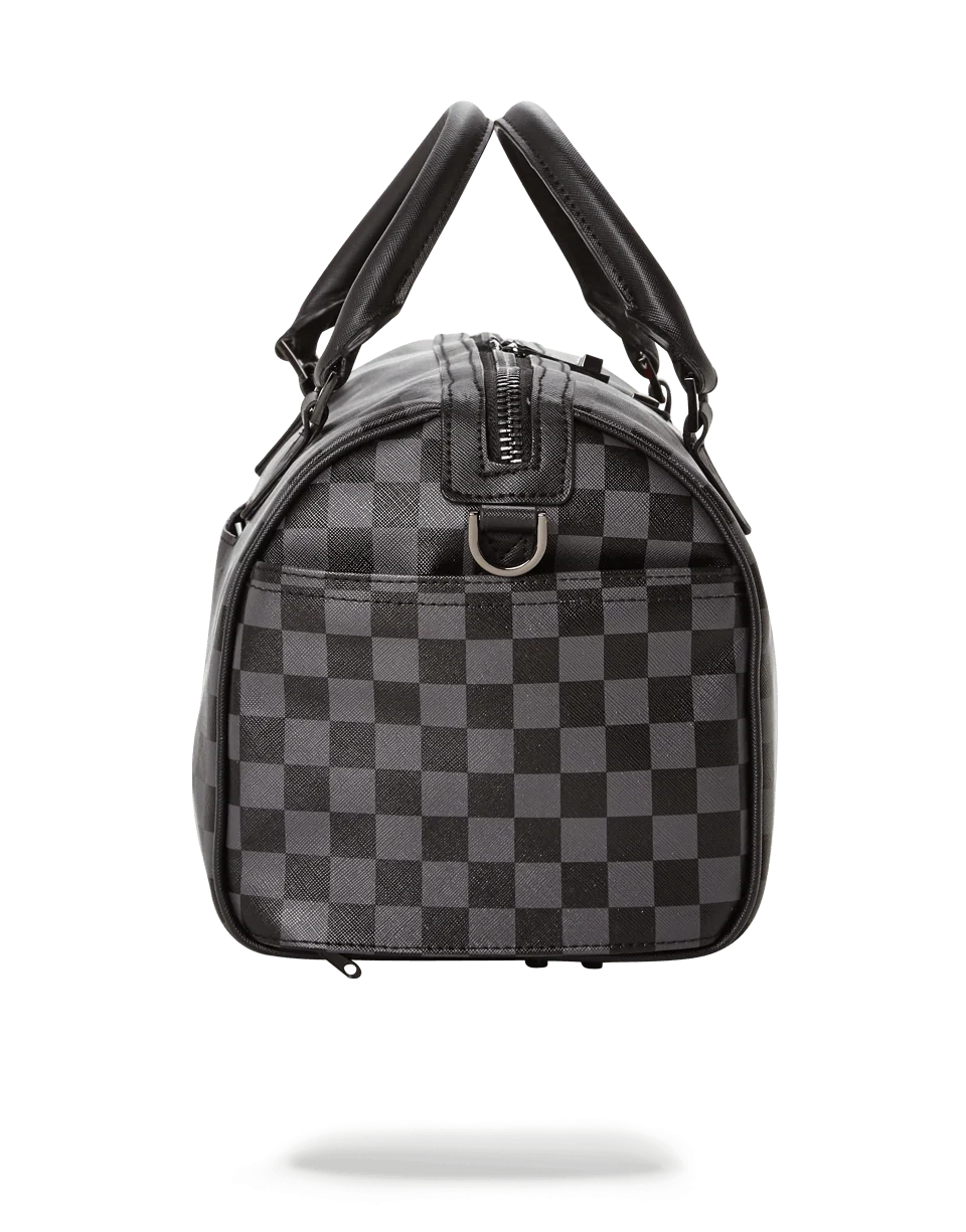 GREY CHECKERED SHARKS IN PARIS MINI DUFFLE