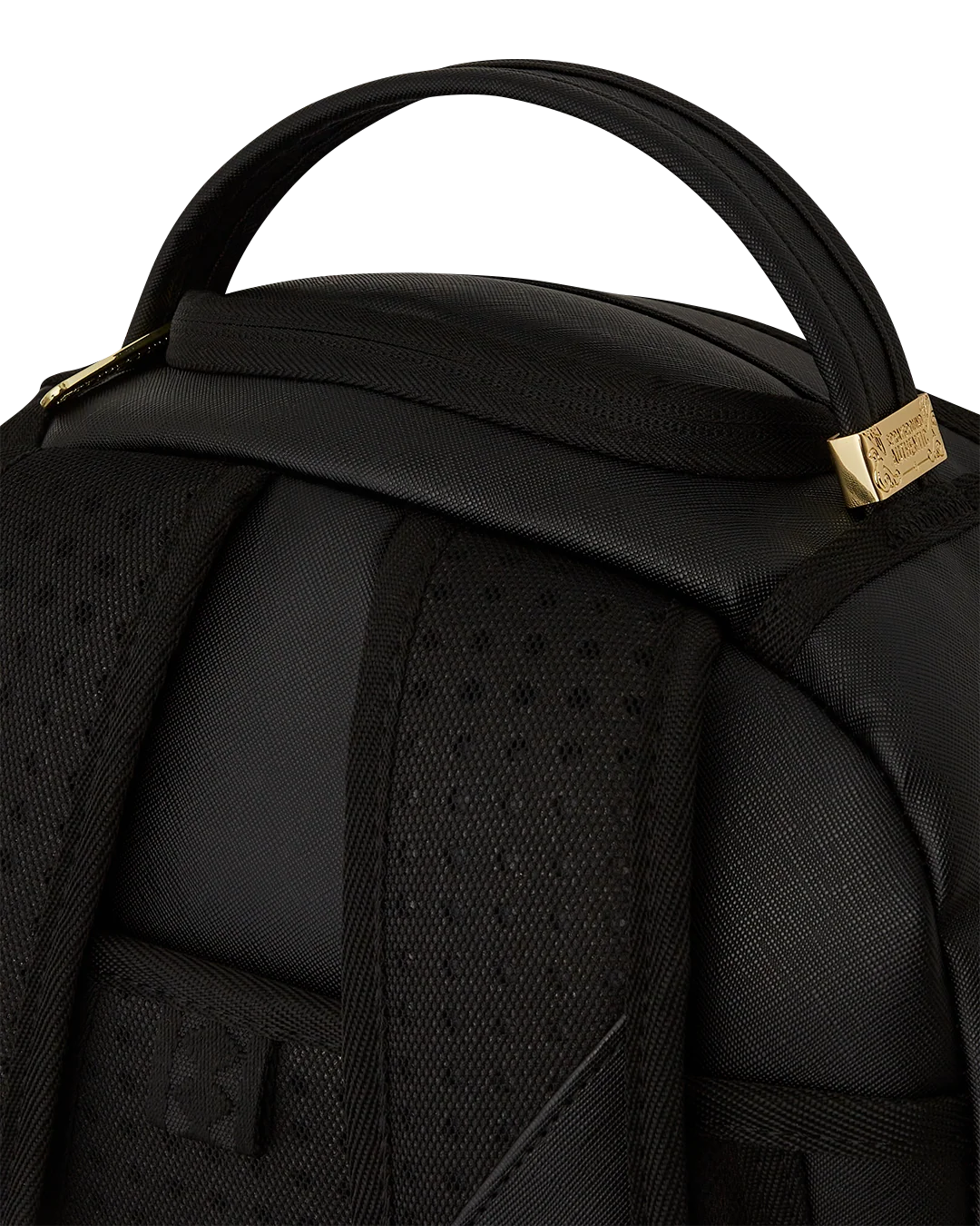 GOLD AND BLACK RACING STRIPES BACKPACK