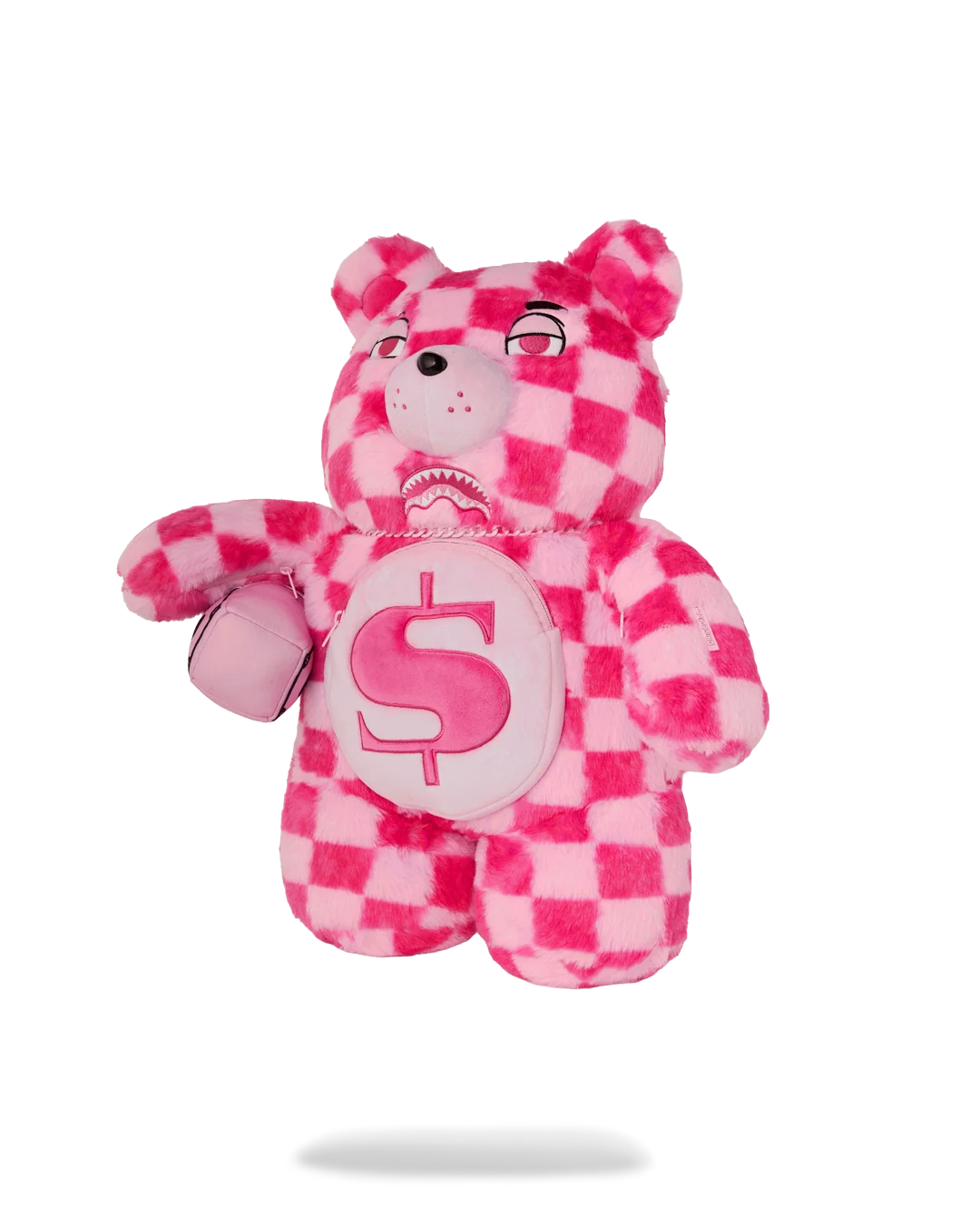 FURZILLA SHARK (PINK CHECK) MONEYBEAR BACKPACK