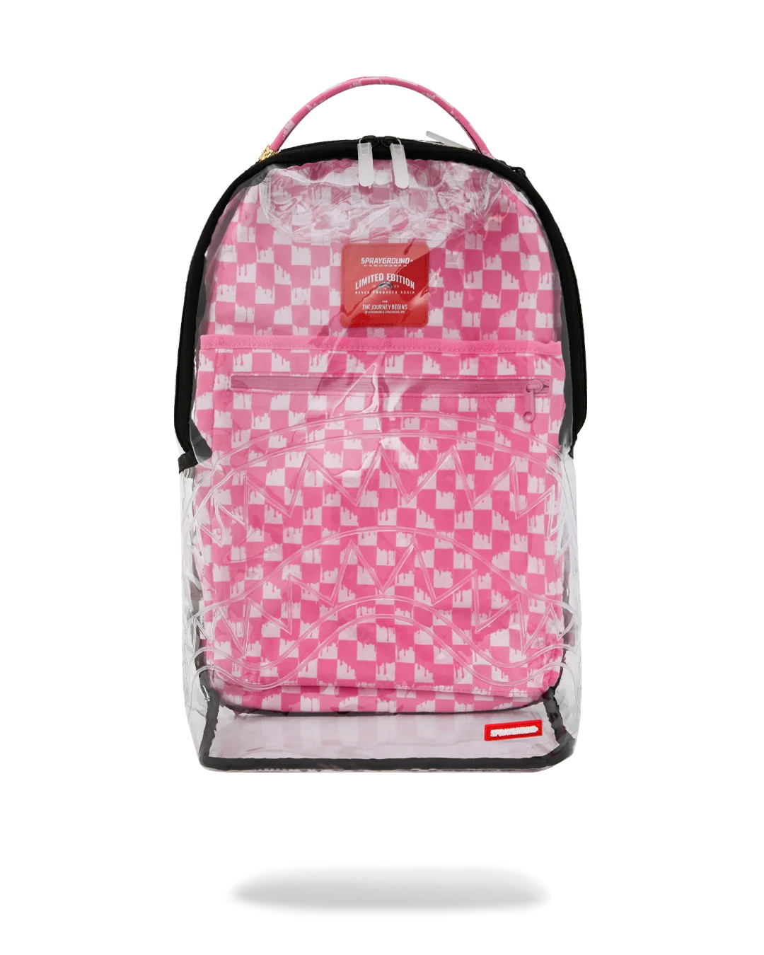 CLEAR DLX BACKPACK - CHECKED OUT (PINK DRIP)