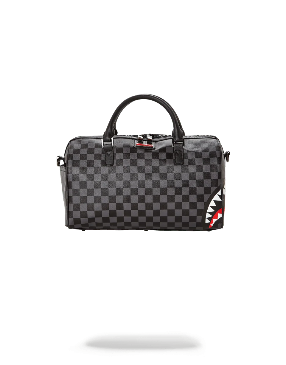 GREY CHECKERED SHARKS IN PARIS MINI DUFFLE