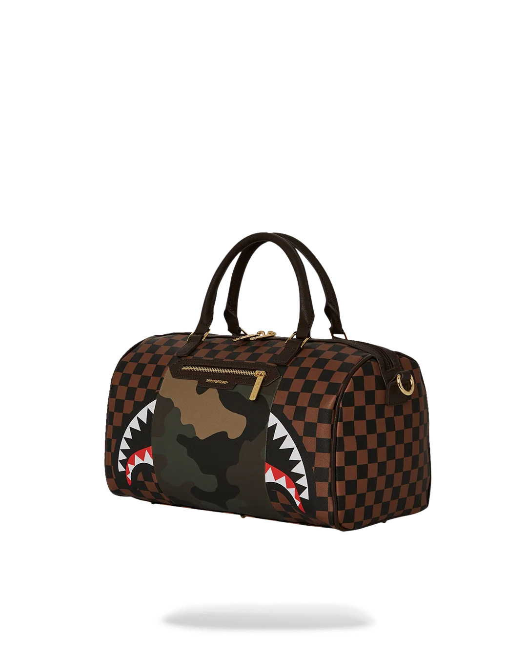 EXTERIOR GOLD ZIP POCKET SHARKS IN PARIS MINI DUFFLE