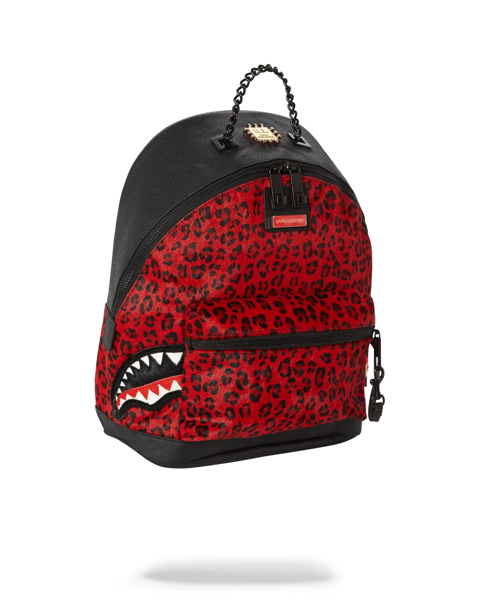 6-STRAP RED LEOPARD EMPRESS (PONY HAIR)