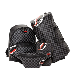 SHARKS IN PARIS (BLACK CHECKERED EDITION) TOILETRY AKA MONEY BAGS