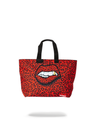 RED LEOPARD LIPS TOTE