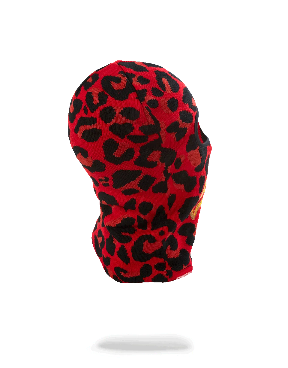 RED LEOPARD GOLD SHARK MOUTH SKI MASK