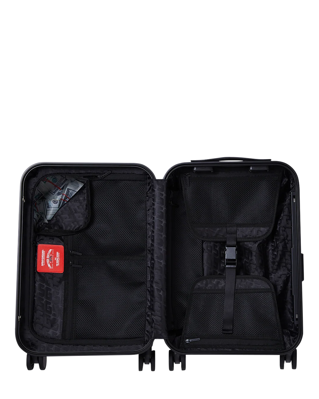 REALITY CHECK SHARKITECTURE CARRY-ON JETBLACK LUGGAGE (GUNMETAL HARDWARE)