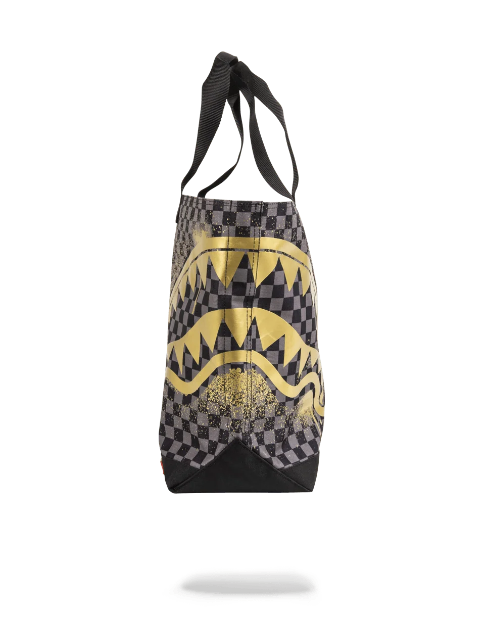 SHARKS IN PARIS GOLD STENCIL TOTE