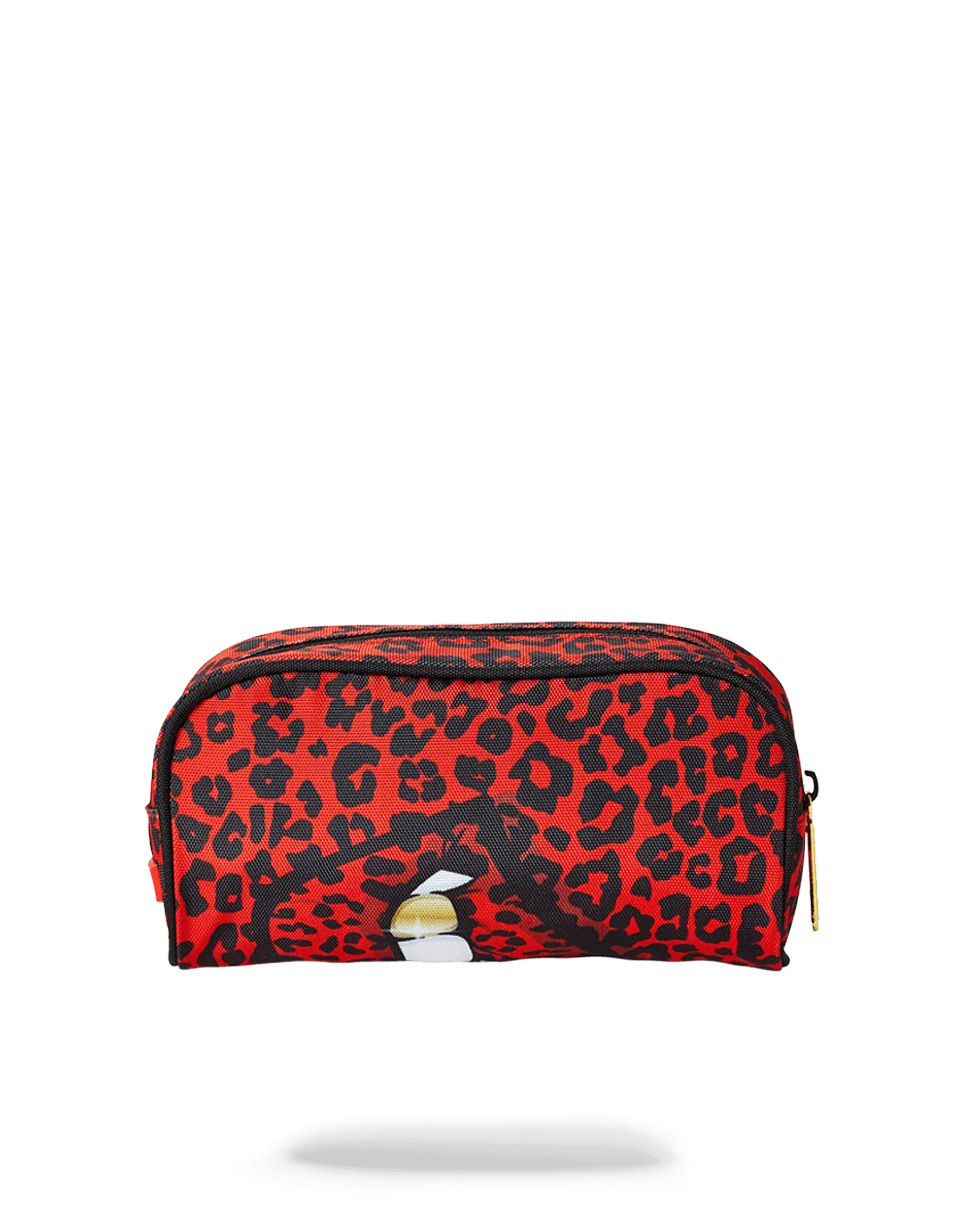 RED LEOPARD LIPS PENCIL CASE