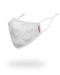 SHARK CHECK (WHITE) FACE MASK