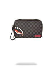 SHARKS IN PARIS (BLACK CHECKERED EDITION) TOILETRY AKA MONEY BAGS