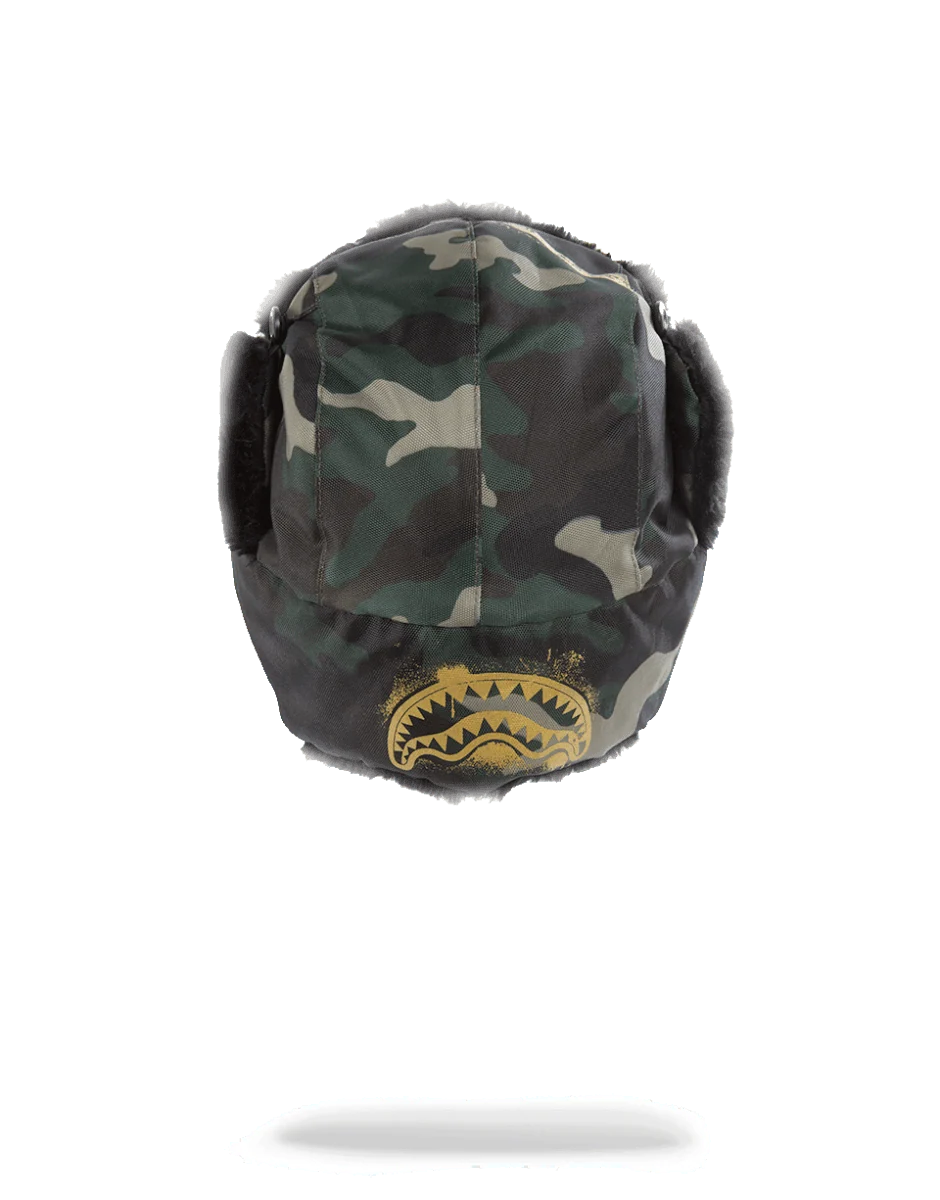 GOLD STENCIL CAMO AVIATOR HAT