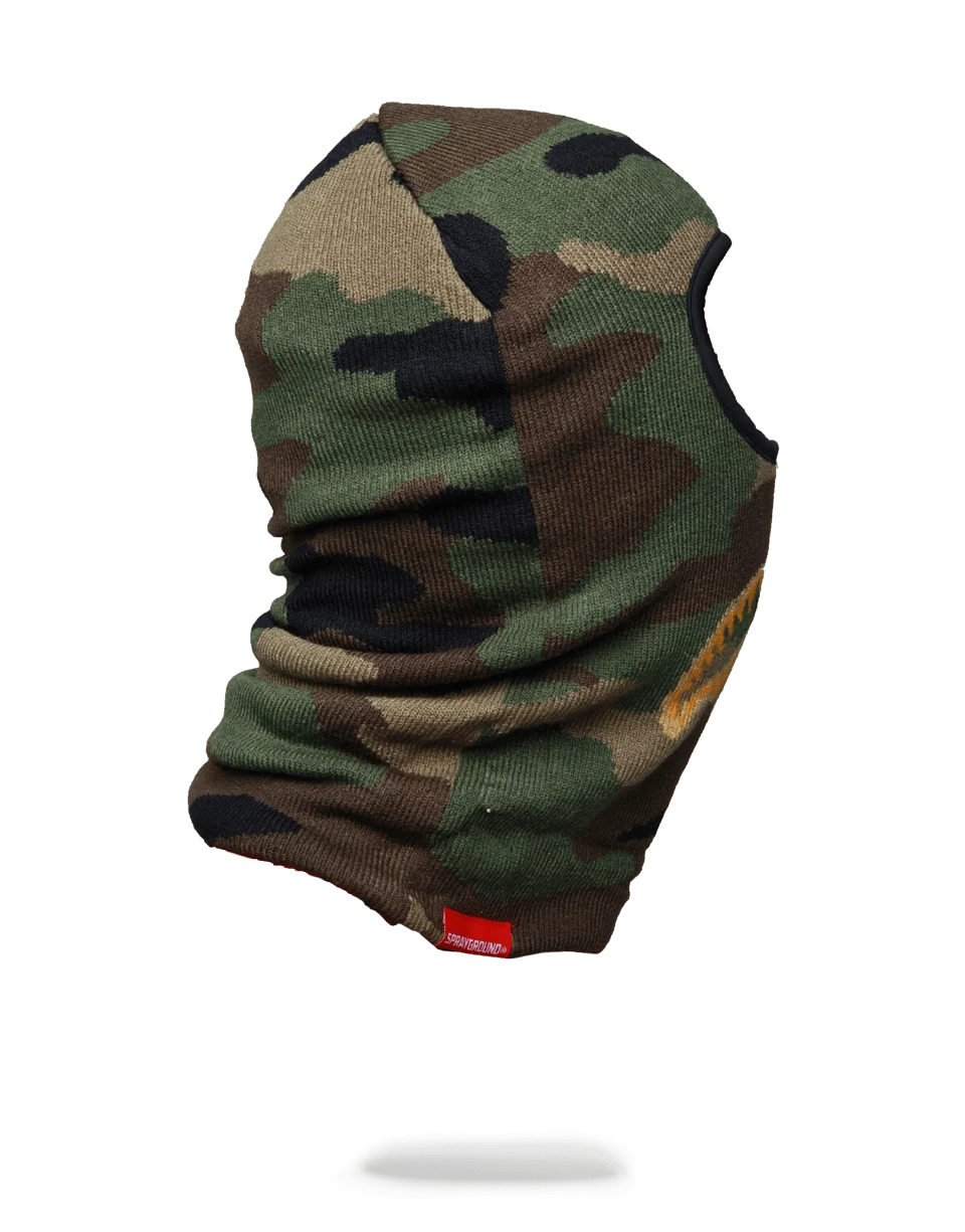 GOLD KNIT SHARK MOUTH SKI MASK