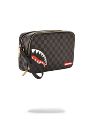 SHARKS IN PARIS (BLACK CHECKERED EDITION) TOILETRY AKA MONEY BAGS