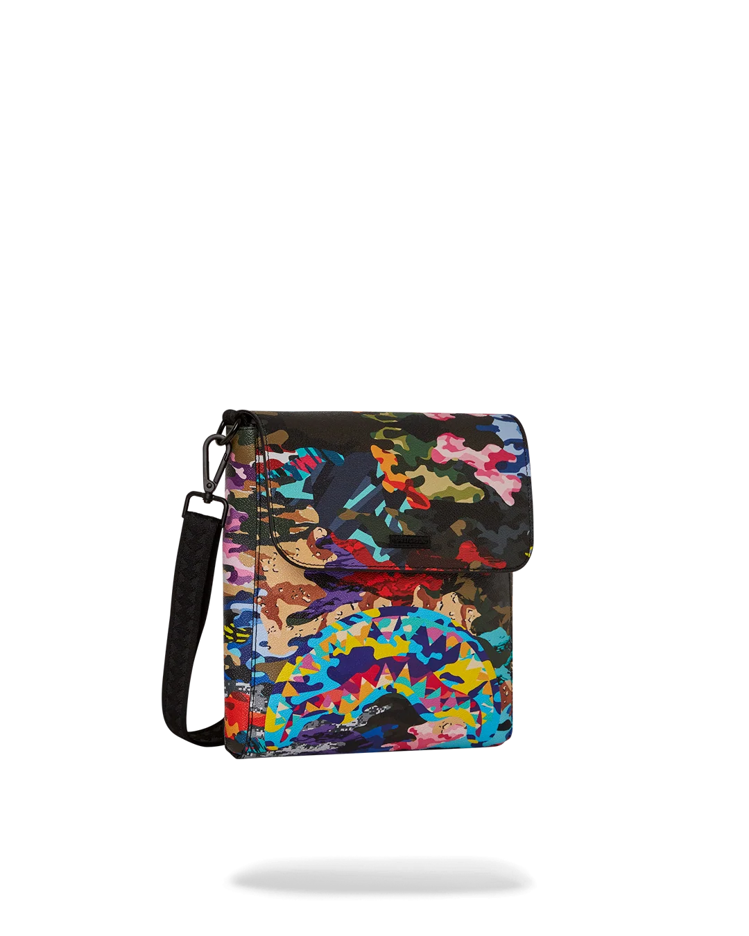 SLICED AND DICED CAMO MESSENGER SLING BAG