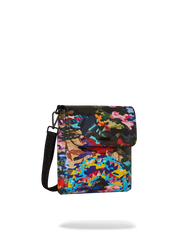 SLICED AND DICED CAMO MESSENGER SLING BAG