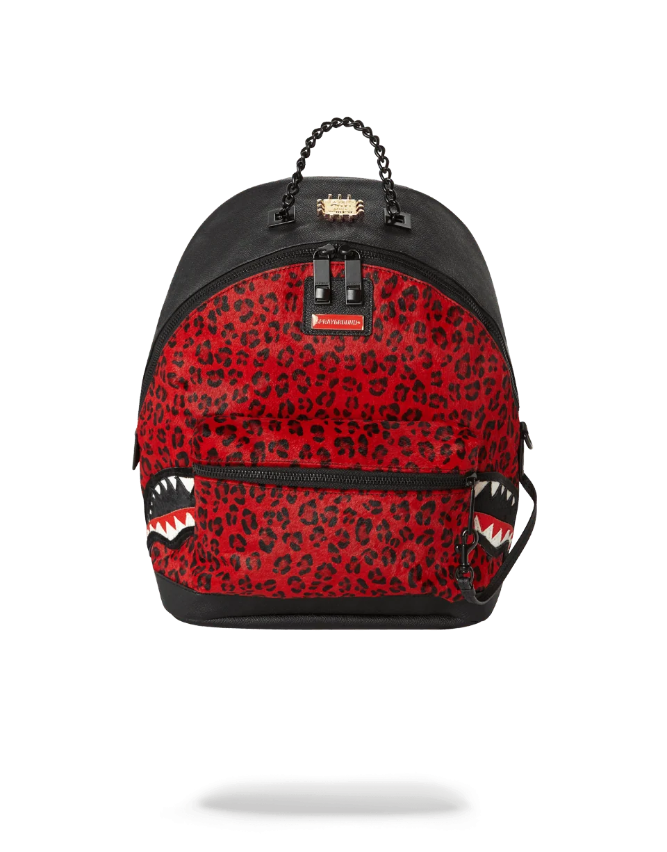 6-STRAP RED LEOPARD EMPRESS (PONY HAIR)