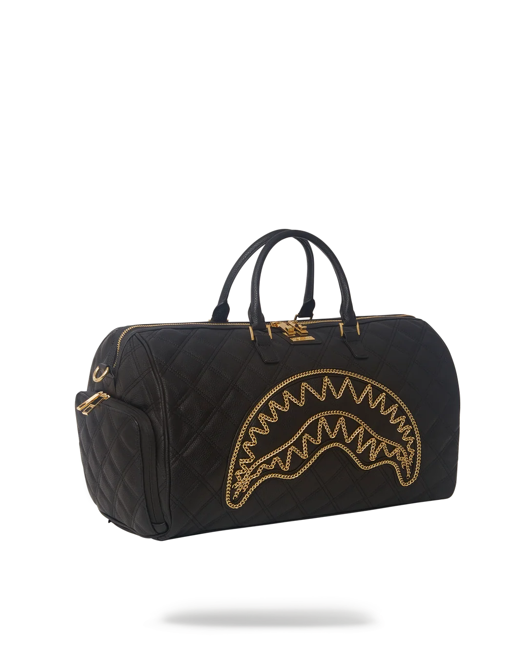 NOIR QUILT GOLD CHAIN SHARK DUFFLE