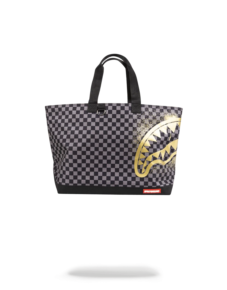 SHARKS IN PARIS GOLD STENCIL TOTE