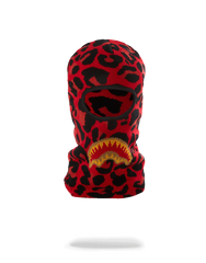 RED LEOPARD GOLD SHARK MOUTH SKI MASK