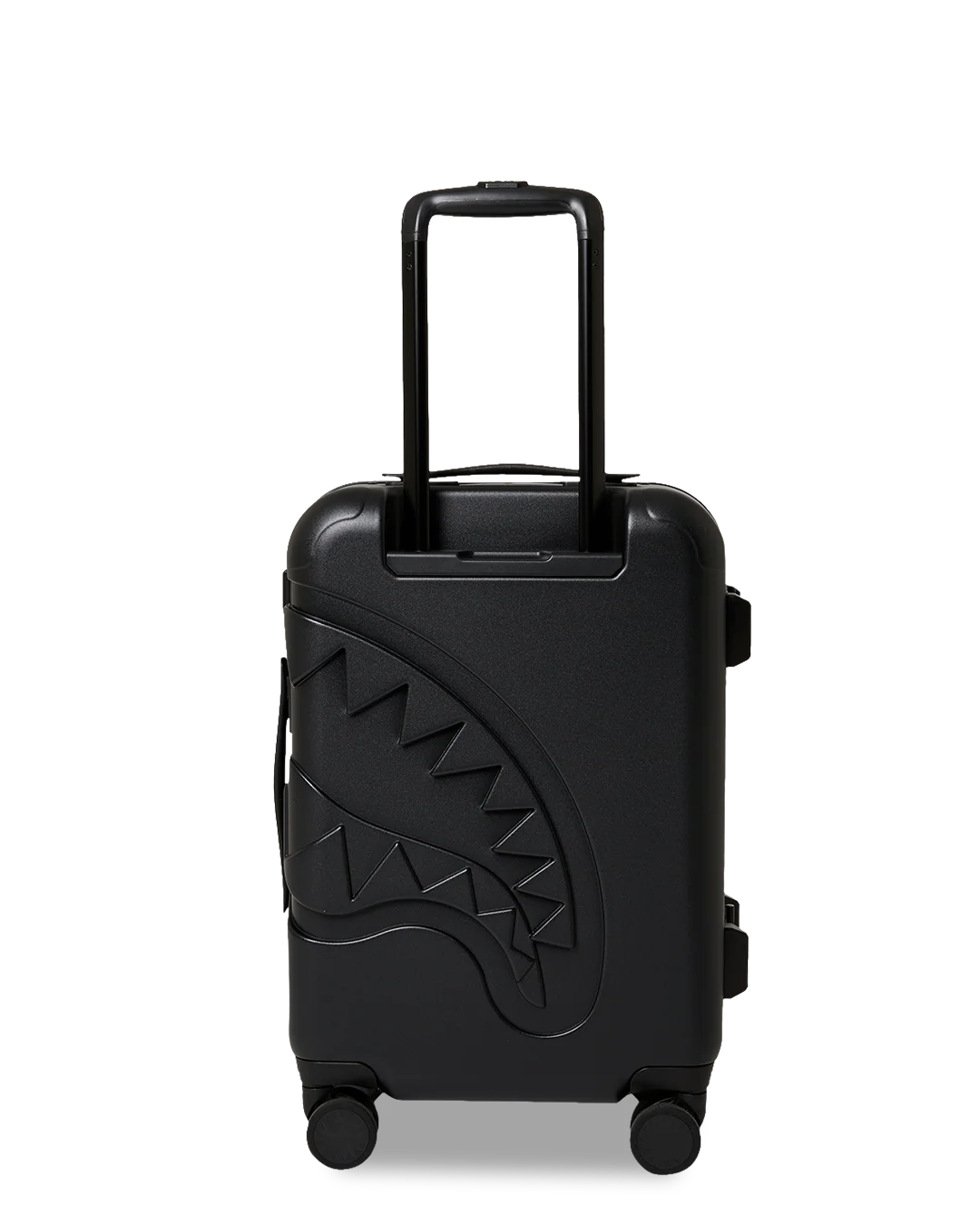 THE JOURNEY BEGINS SHARKITECTURE CARRY-ON LUGGAGE BLACK WITH EXTRA STICKERS