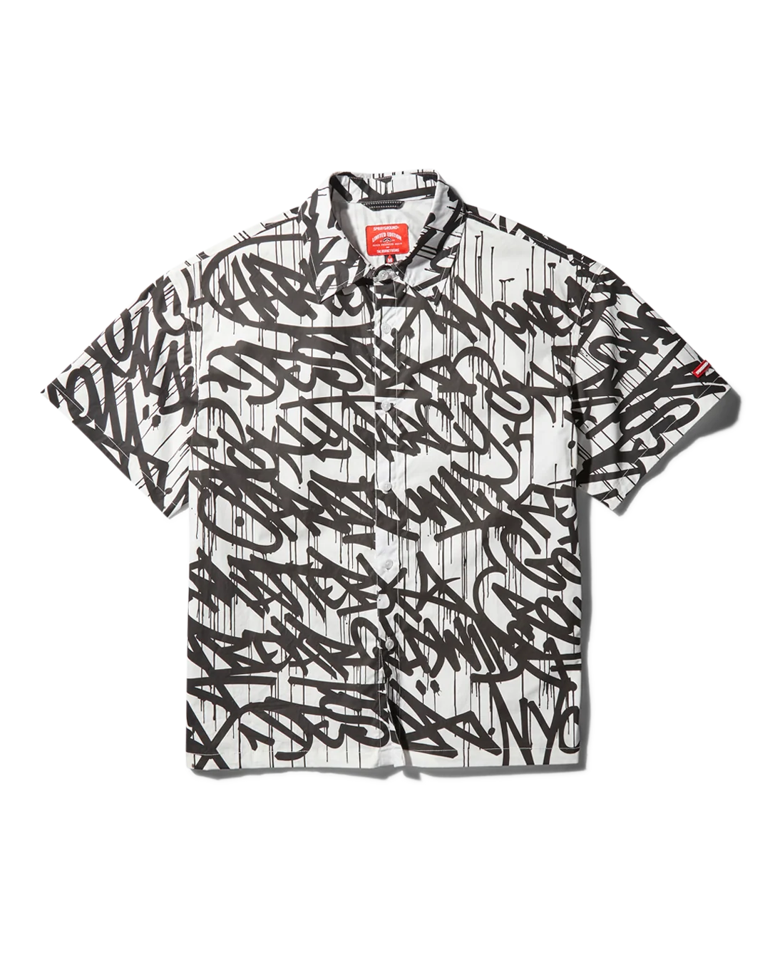 GRAFFITI SHORT SLEEVE BUTTON FRONT SHIRT