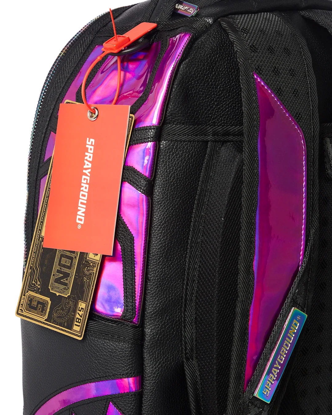 CAZZU IRIDESCENT CUT & SEW SPIDER SKULL SHARK BACKPACK (DLXV)