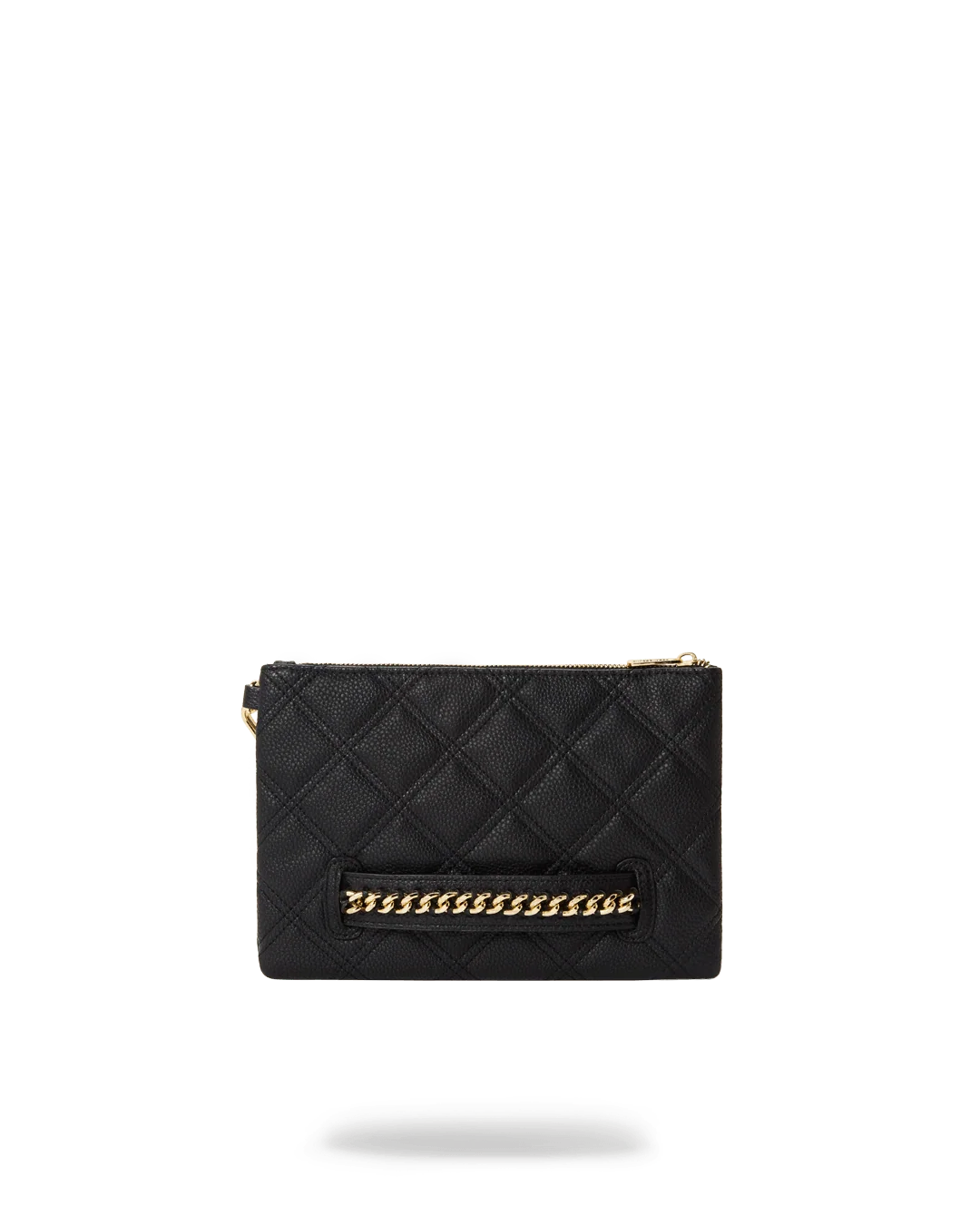 NOIR QUILT GOLD CHAIN SHARK CROSSOVER CLUTCH