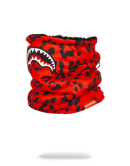 RED LEOPARD NECK WARMER