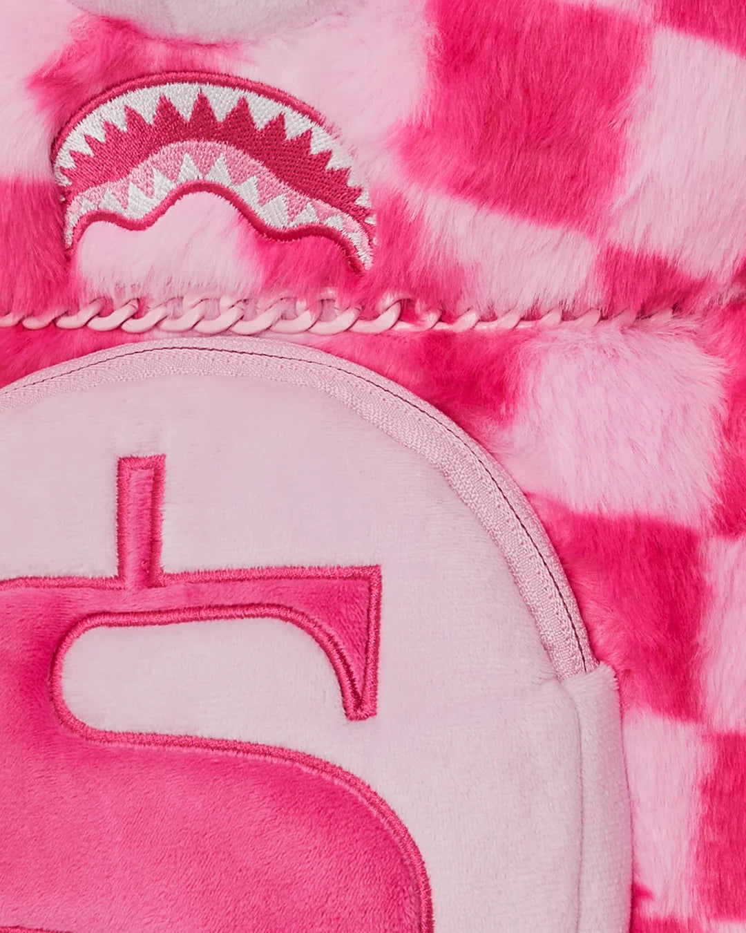FURZILLA SHARK (PINK CHECK) MONEYBEAR BACKPACK