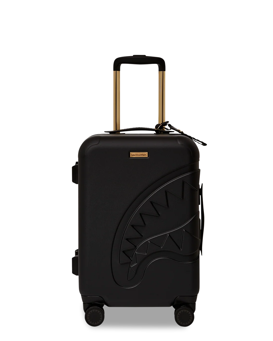 REALITY CHECK SHARKITECTURE CARRY-ON JETBLACK LUGGAGE (GOLD HARDWARE)