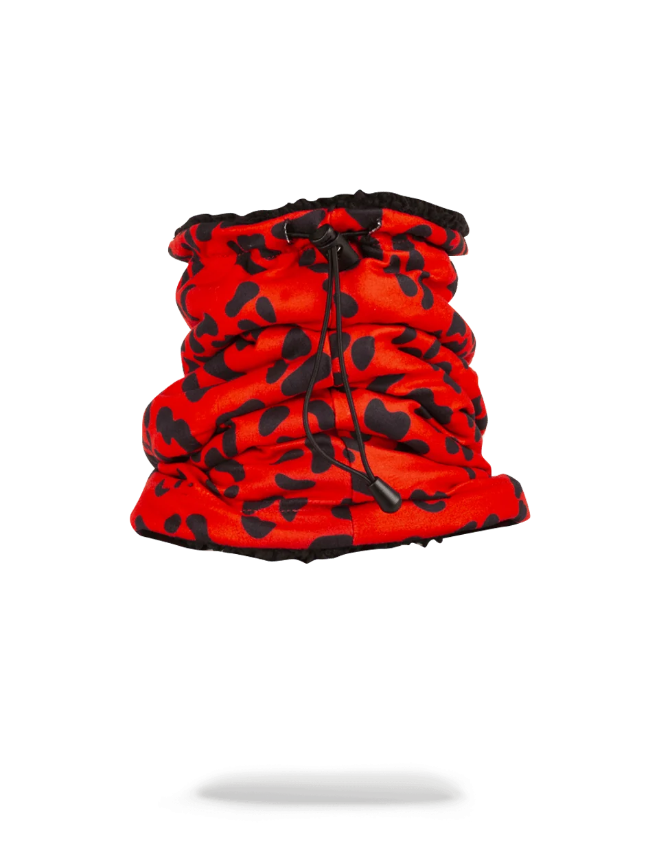 RED LEOPARD NECK WARMER