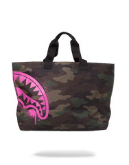 PINK STENCIL SHARK CAMO TOTE