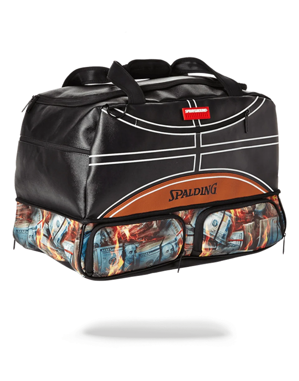 SPALDING X SPRAYGROUND FIRE MONEY SNEAKER DUFFEL