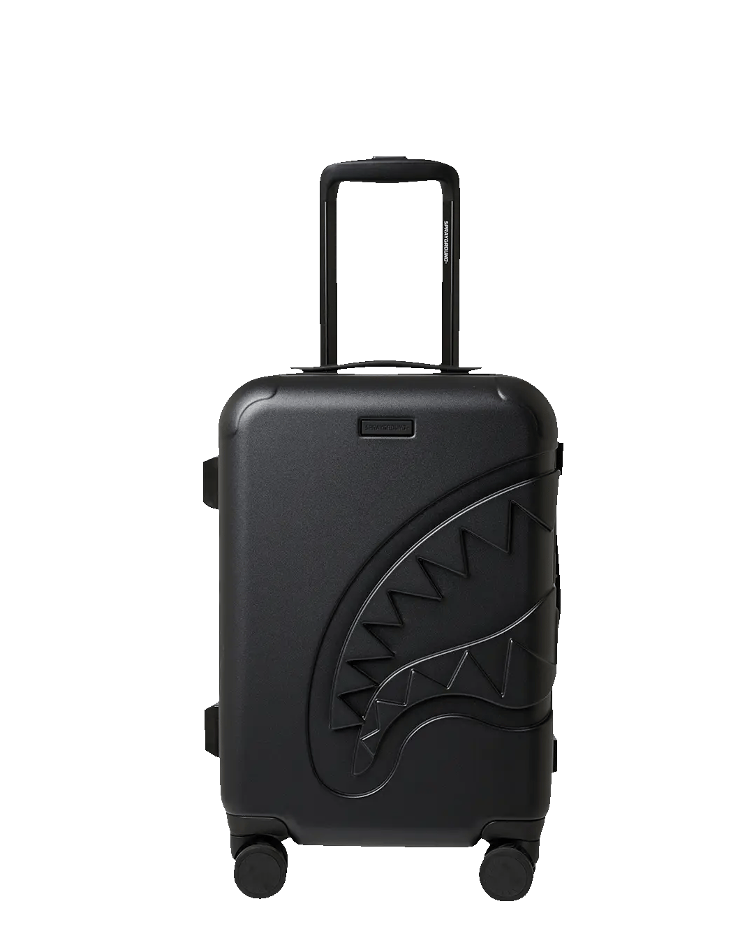 THE JOURNEY BEGINS SHARKITECTURE CARRY-ON LUGGAGE BLACK WITH EXTRA STICKERS
