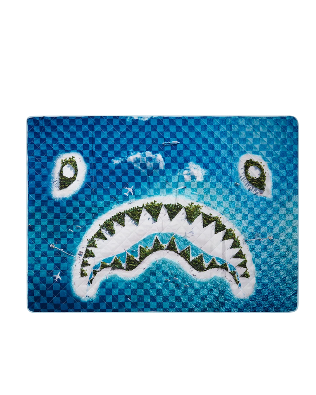 SHARK ISLAND PACKABLE BEACH MAT BLANKET WATER RESISTANT CONVERTIBLE TOTE