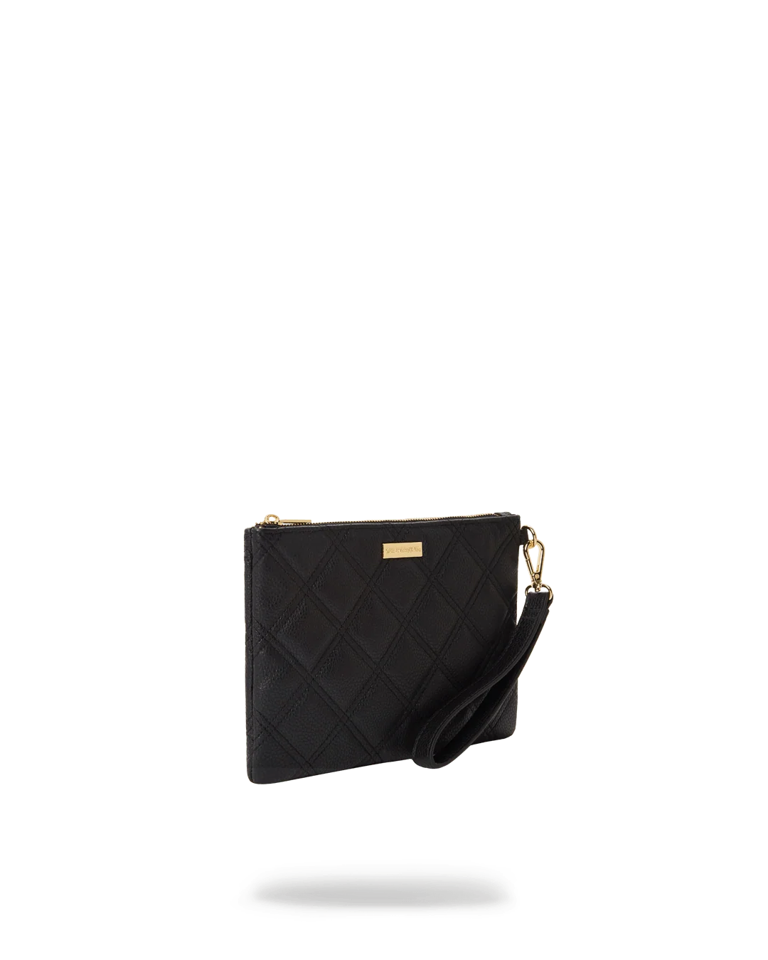 NOIR QUILT GOLD CHAIN SHARK CROSSOVER CLUTCH