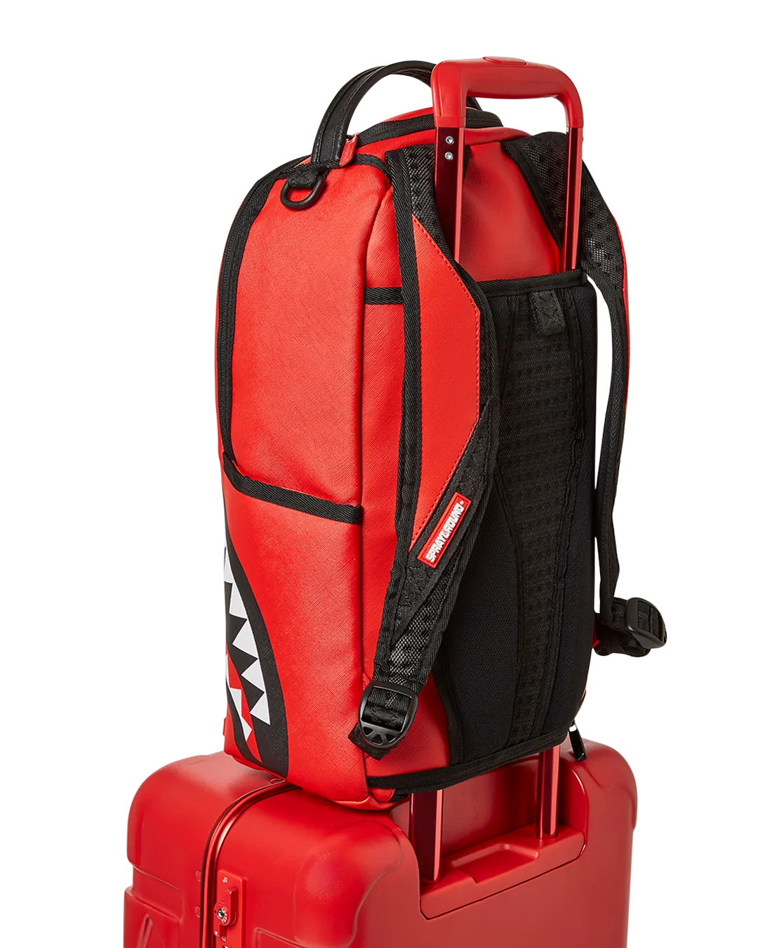 MOLDED SHARKITECTURE RED HARDSHELL CARRY-ON LUGGAGE