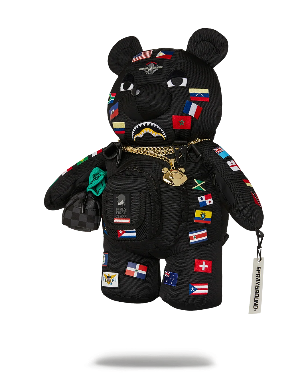 JAMES FIRST CLASS GLOBAL FLAGS MONEYBEAR BACKPACK