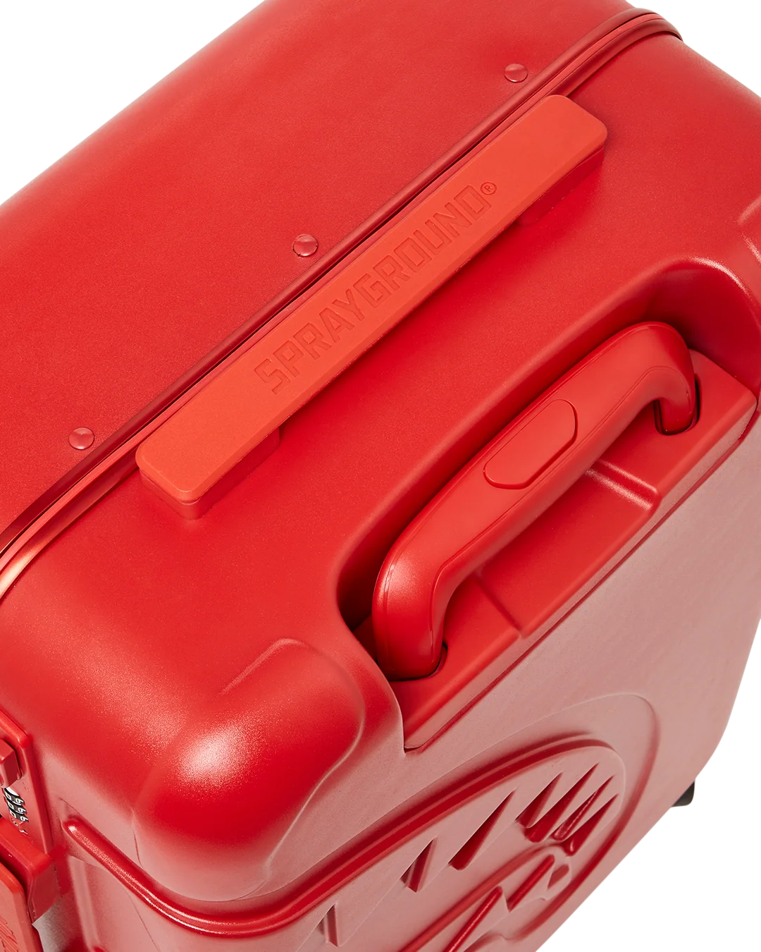 MOLDED SHARKITECTURE RED HARDSHELL CARRY-ON LUGGAGE