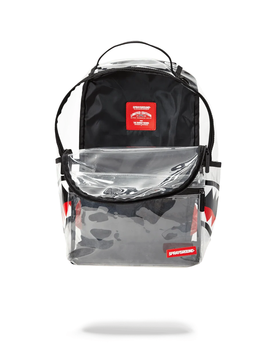 20/20 VISION DOUBLE CARGO SIDE SHARK CLEAR BACKPACK