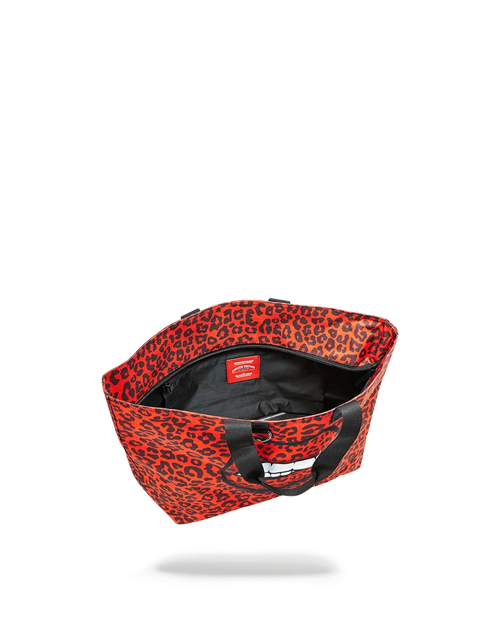 RED LEOPARD LIPS TOTE