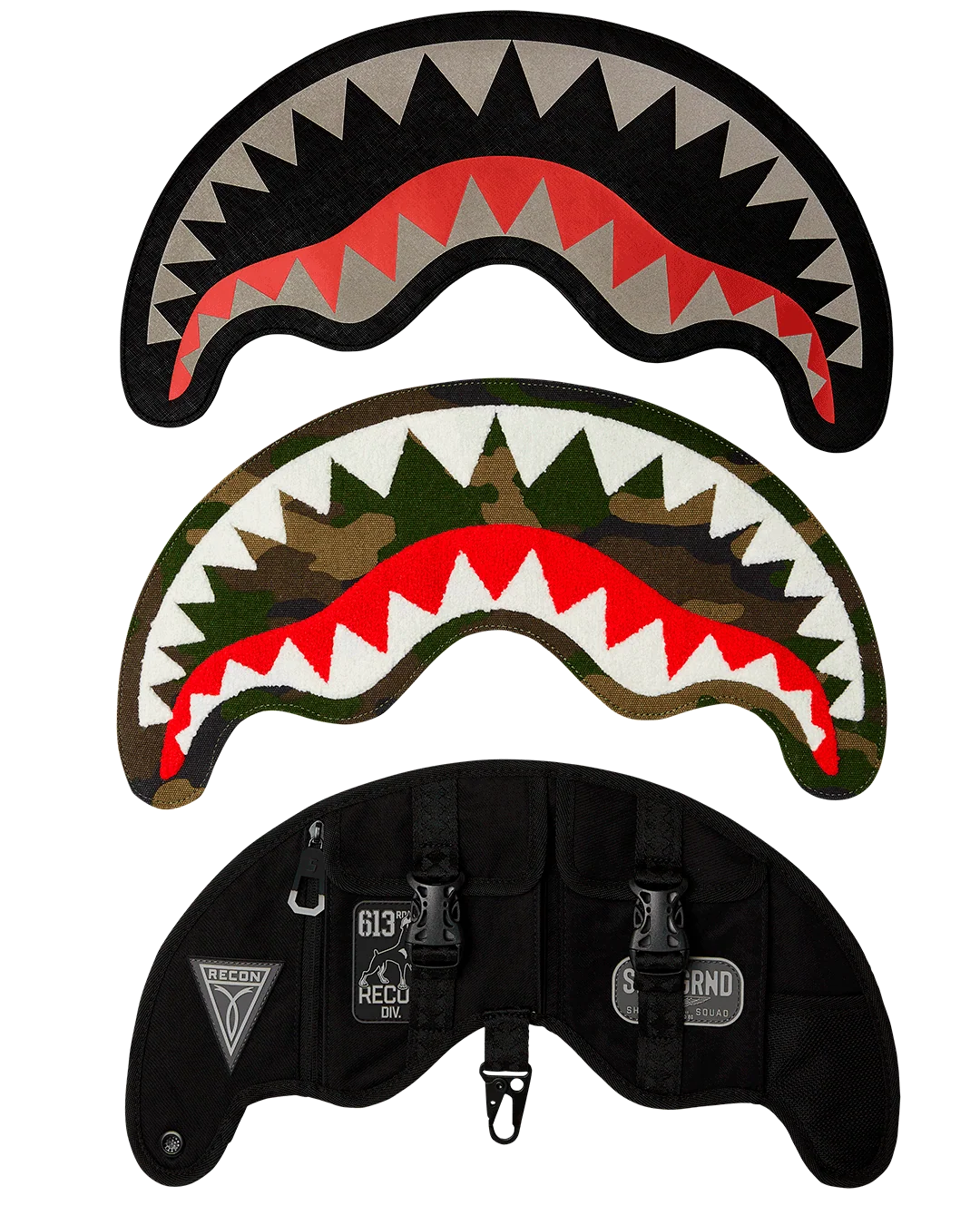 VELCRO SHARK - 3 INTERCHANGEABLE SHARKS BACKPACK (DLXV)